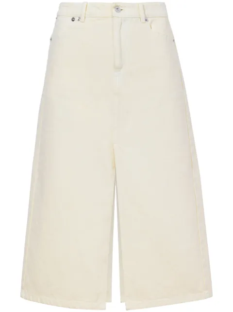 Proenza Schouler White Label Sloan washed-denim mid skirt Neutrals WL2345141DC056