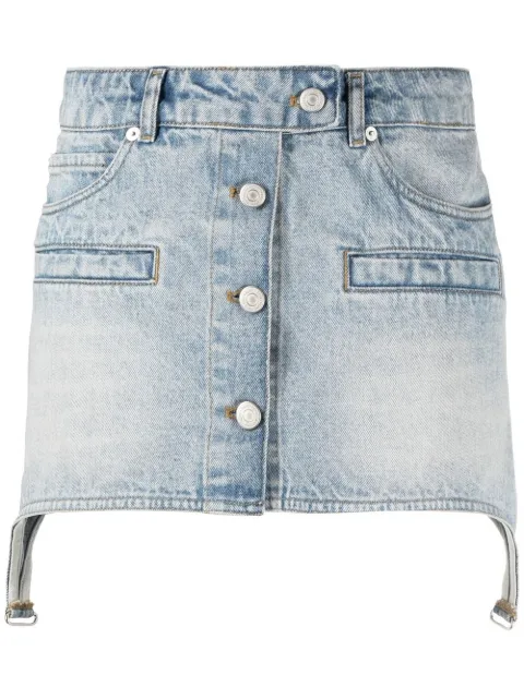 Courrèges asymmetric denim miniskirt Blue 123DJU083DE0016