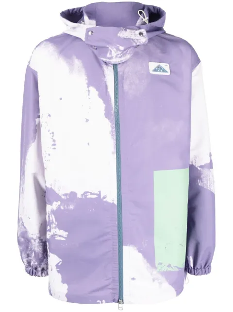 OAMC tie dye-print zip-up hooded jacket Purple 23E28OAU38PESOA026
