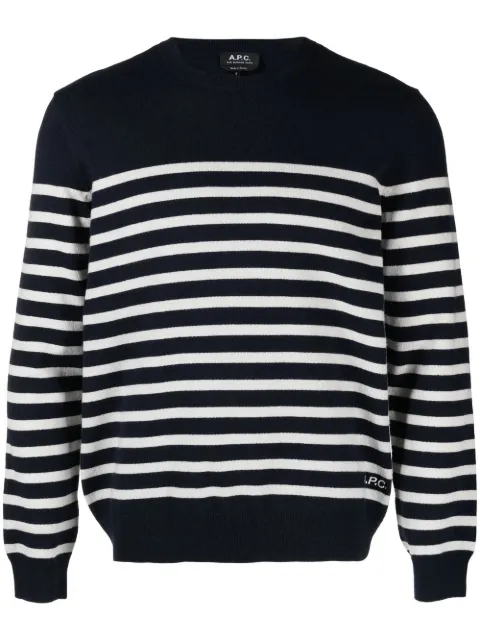 A.P.C. stripe knitted jumper Blue WSAAZF23175
