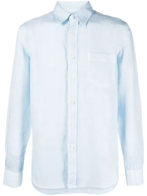 120% Lino button-up linen shirt Blue Y0M14250000115S00