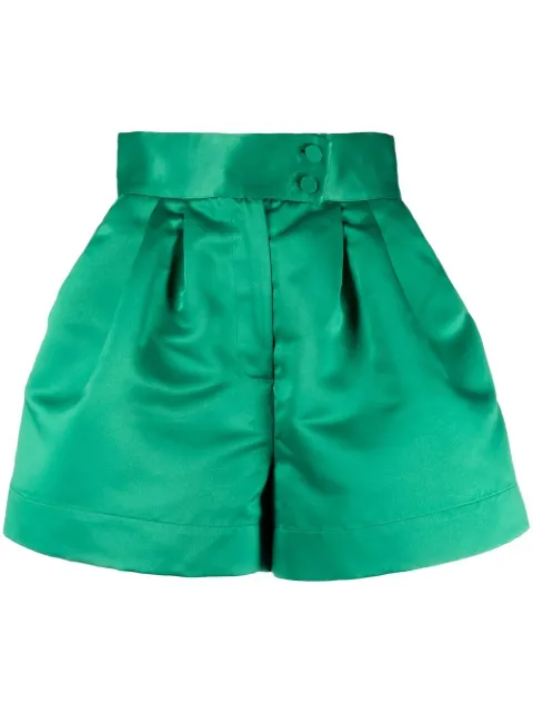 STYLAND satin-finish mini shorts Green 23272