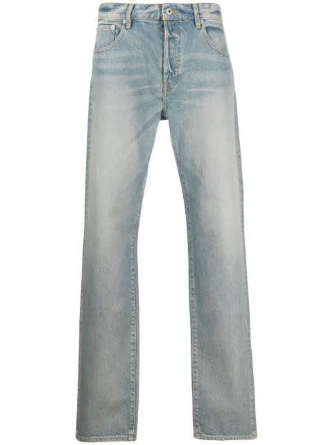 Kenzo logo-patch straight-leg trousers Blue FD55DP1016A4