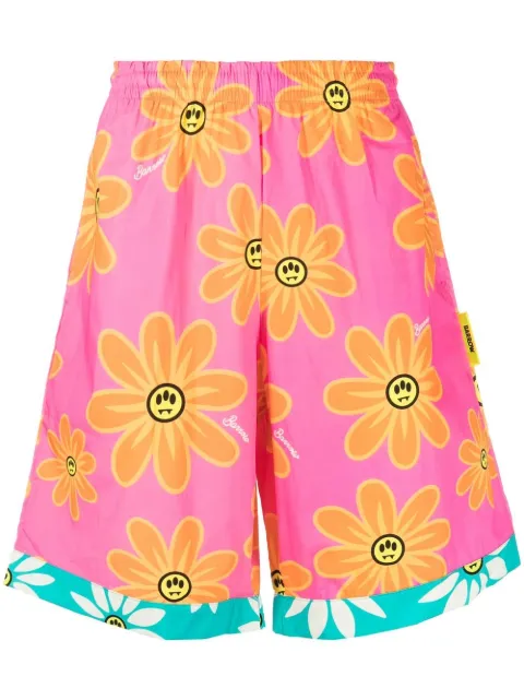 BARROW logo-print cotton shorts Pink 034050