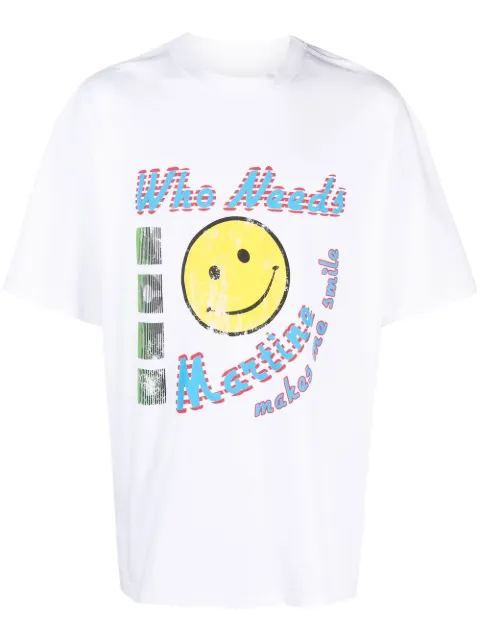 Martine Rose slogan-print cotton T-shirt White MRSS23621