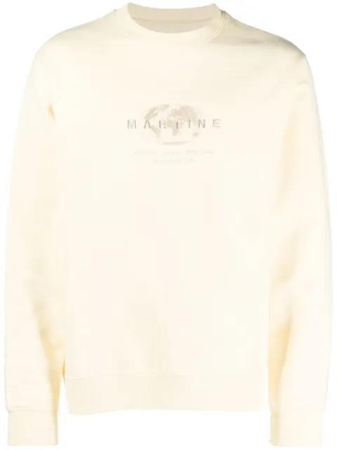 Martine Rose embroidered-logo cotton sweatshirt Yellow MRSS23601