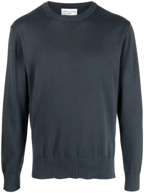 Officine Generale round-neck knit jumper Grey S23MKNT304