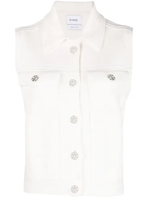 Barrie knitted sleeveless jacket Neutrals C85263
