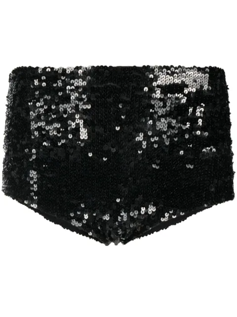 P.A.R.O.S.H. sequin mini-shorts Black GARBOD210554