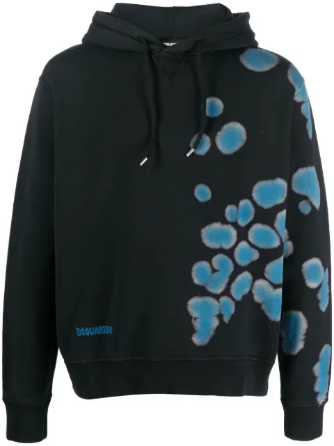 DSQUARED2 dye-print cotton hoodie Black S74GU0671S25030