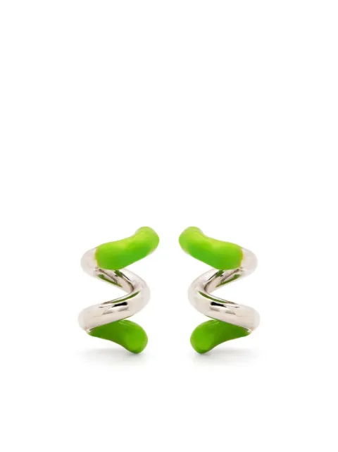 Sunnei colour-block wrap earrings Silver CACCWJEW019MET0077512