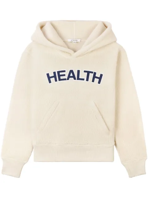 Sporty & Rich Health bouclé cropped hoodie Neutrals HO664CR