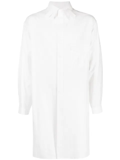Yohji Yamamoto tab-collar long shirt White HZB69047