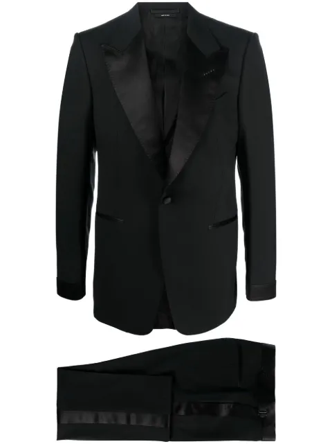 TOM FORD peak-lapel wool suit Black 2EEPT1WOS02