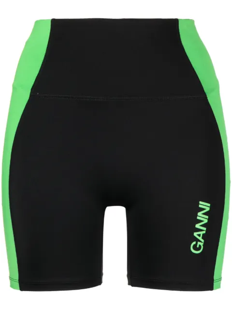 GANNI Active high-waist cycling shorts Black ACTIVET3391