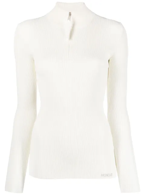 Moncler long-sleeve ribbed jumper White I10939F00005M1440