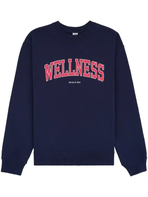 Sporty & Rich Wellness crew-neck cotton sweatshirt Blue CR662NA