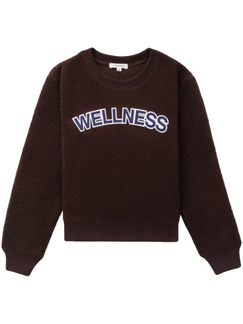 Sporty & Rich slogan-patch fleece jumper Brown CR666CH