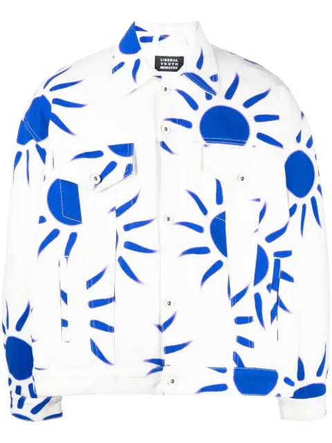 Liberal Youth Ministry sun-print denim jacket White LYM03J004