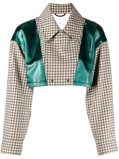 Toga Pulla panelled cropped jacket Green TP31FC227