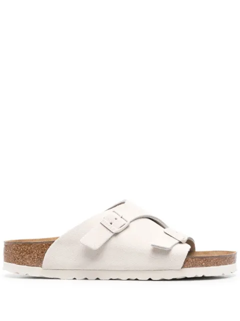 Birkenstock Zürich suede slip-on sandals White 1025008