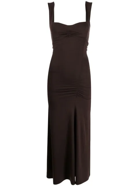 Reformation Suvi ruched midi dress Brown 1310798OOL