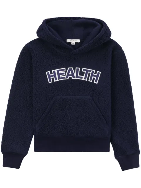 Sporty & Rich embroidered fleece hoodie Blue HO664NA