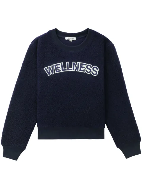 Sporty & Rich Wellness bouclé cropped sweatshirt Blue CR666NA