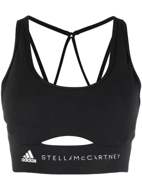 adidas by Stella McCartney logo-print bralette top Black HR2192