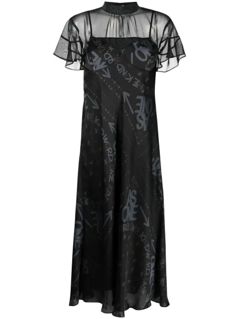 sacai x Eric Haze logo print dress Black 2306460