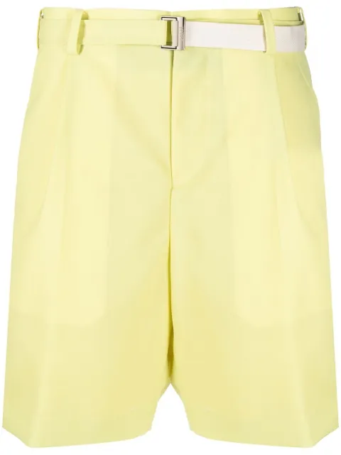 sacai belted-waist bermuda shorts Yellow 2302955M