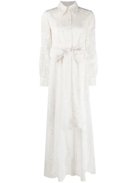 Alberta Ferretti floral-print long-sleeve dress White AEF231U04411640