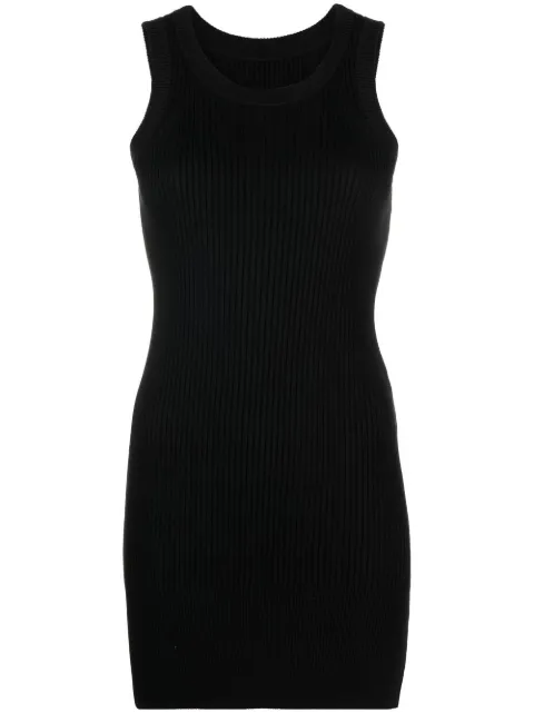 sacai cotton-silk bodycon mini dress Black 2306503