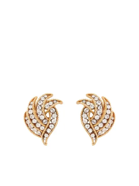 Susan Caplan Vintage x Trifari 1960s crystal-embellished earrings Gold ER019963