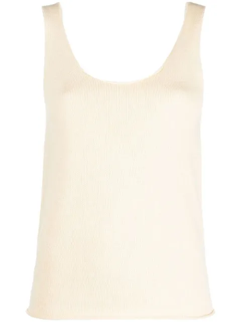 ASPESI scoop neck knitted vest top Neutrals 5227M125
