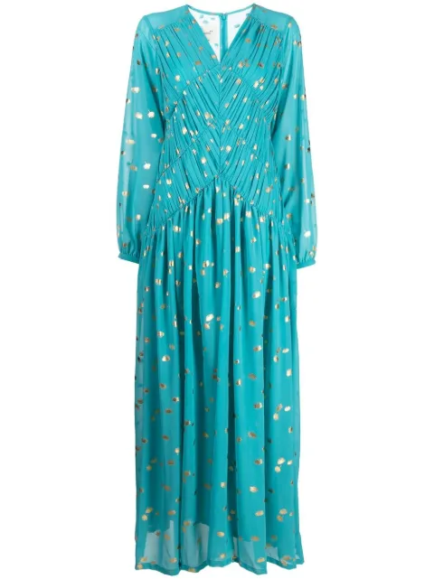 Bambah V-neck long-sleeve kaftan Blue BMRM2315A1
