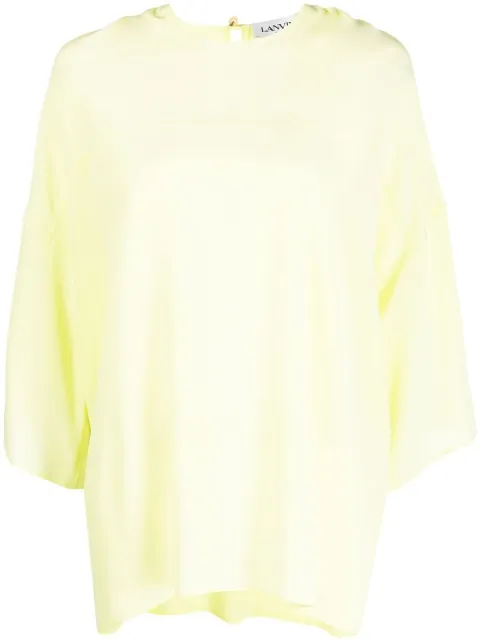 Lanvin draped silk blouse Green RWTO00044868P23