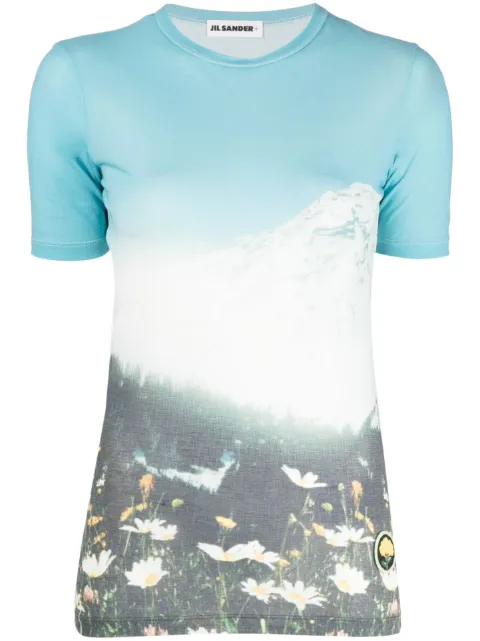 Jil Sander graphic-print cotton T-shirt Blue J40GC0109J20030