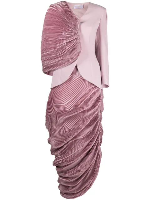 Gaby Charbachy asymmetric blazer-top long dress Pink RMD23D10