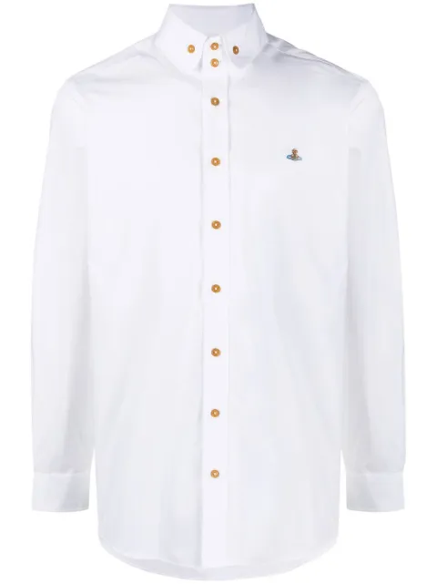 Vivienne Westwood Krall Orb-embroidered shirt White 24010005W009QA401
