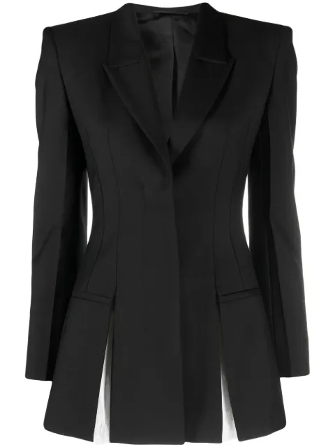 Givenchy shoulder-pads wool-mohair blazer Black BW30F213QB