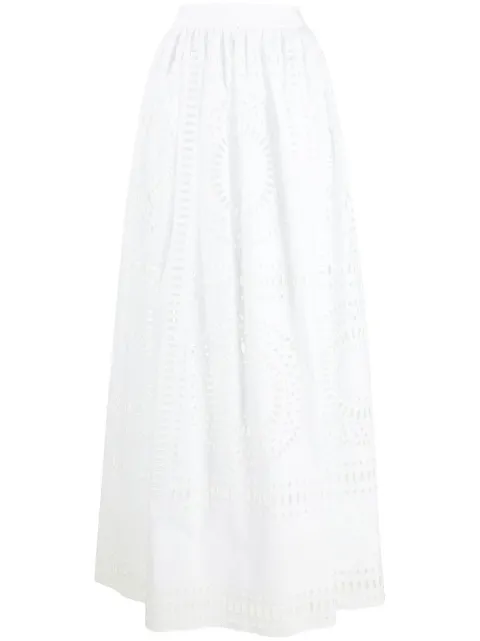 Alberta Ferretti broderie anglaise maxi skirt White A01191632