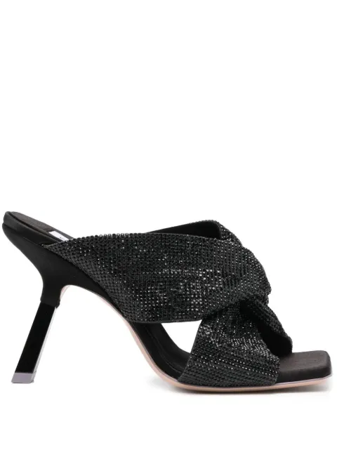Sebastian Milano 100mm crystal-embellished sandals Black SE1175