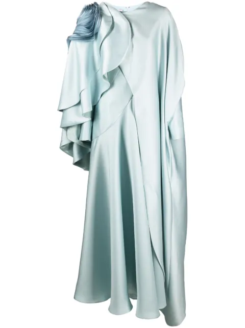 Gaby Charbachy draped cape-style gown Blue RMD23D2