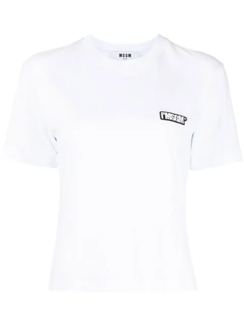 MSGM logo-patch short-sleeve T-shirt White 3441MDM189237002
