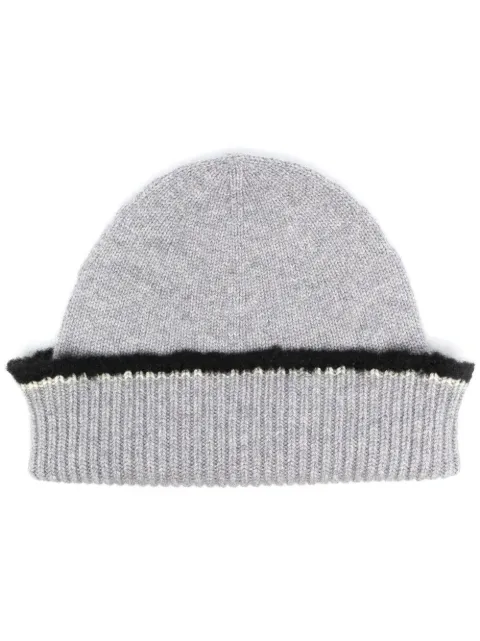 Barrie shearling-trim cashmere beanie Grey C168834