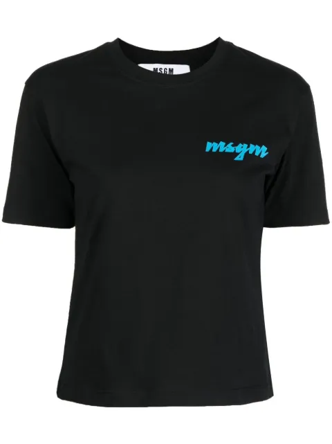 MSGM logo-print short-sleeve T-shirt Black 3441MDM185237002