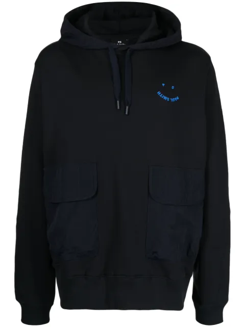 PS Paul Smith PS Happy logo-embroidered hoodie Blue M2R061YEK21169