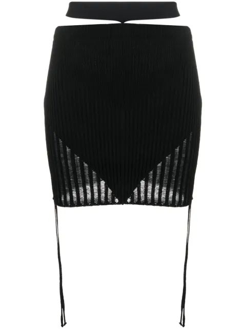 ANDREĀDAMO ribbed-knit mini skirt Black ADPS23SK11947473