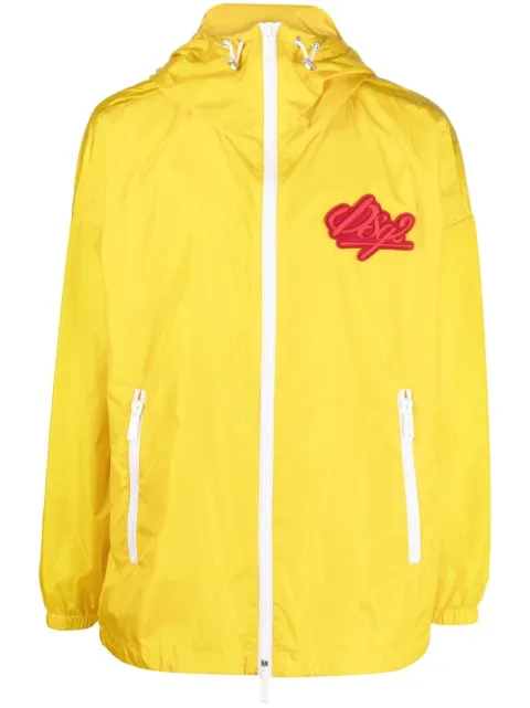 DSQUARED2 chest logo-patch hooded jacket Orange S74AM1347S53817